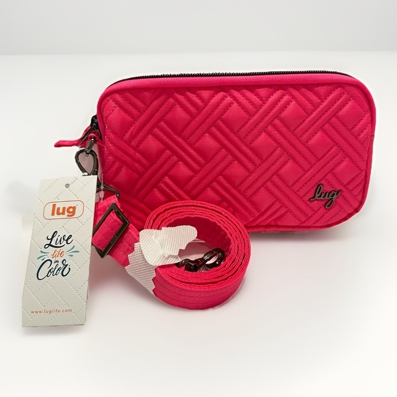 LUG Coupe XL Crossbody Bag Quilted Purse Belt Bag Powerful‎ Pink NWT Travel - Picture 1 of 7